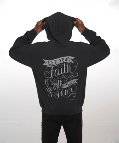 Hoodie|Faith Bigger Than Fear|High Quality|Graphic Hoodie|Motivational Hoodie|Statement Hoodie|Mental Health|Threadwell