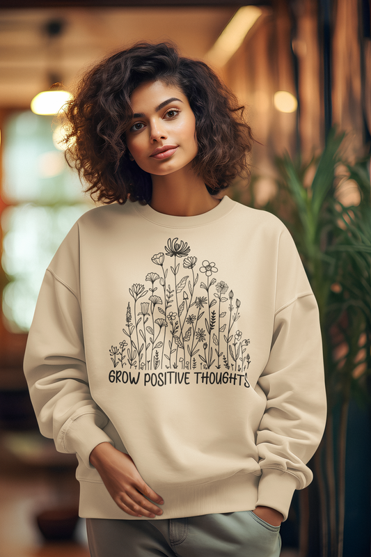 Sweatshirts|Grow Positive Thoughts|Shop Oversized Sweatshirts|Threadwell