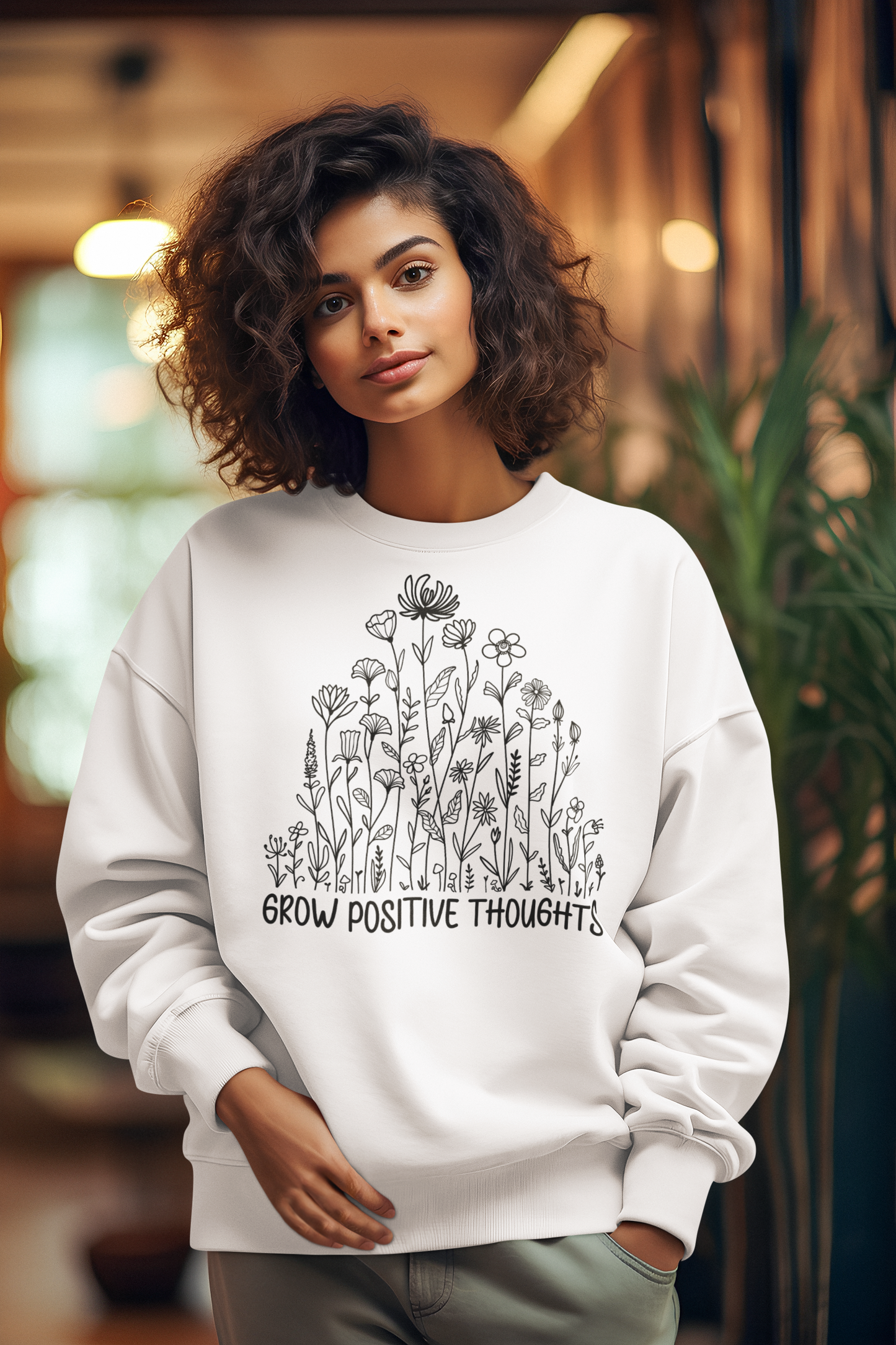 Sweatshirts|Grow Positive Thoughts|Shop Oversized Sweatshirts|Threadwell