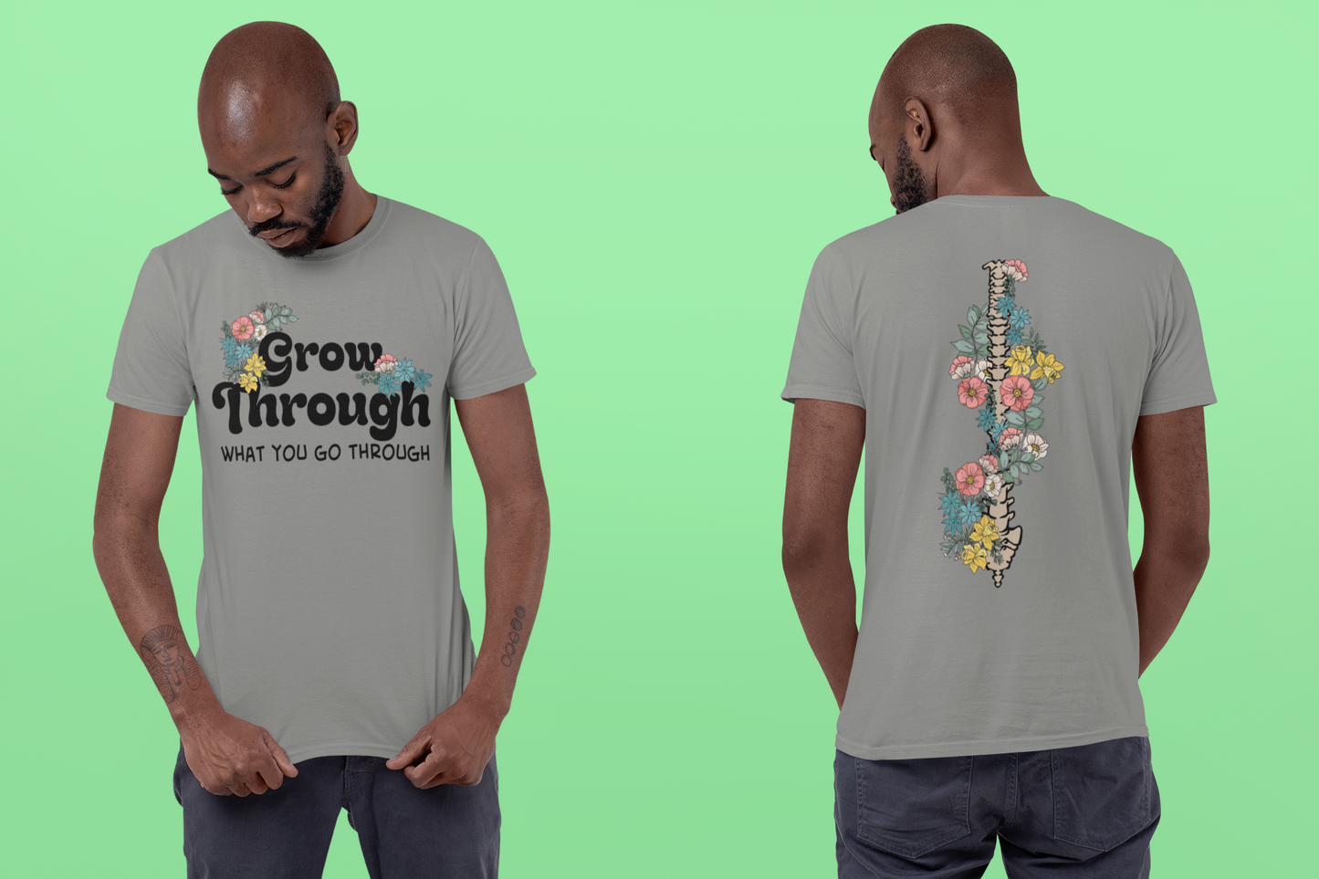 Shirt|Grow Through|Unisex Shirt|Cotton Shirt|Graphic Tee|Motivation|Meaningful|Threadwell